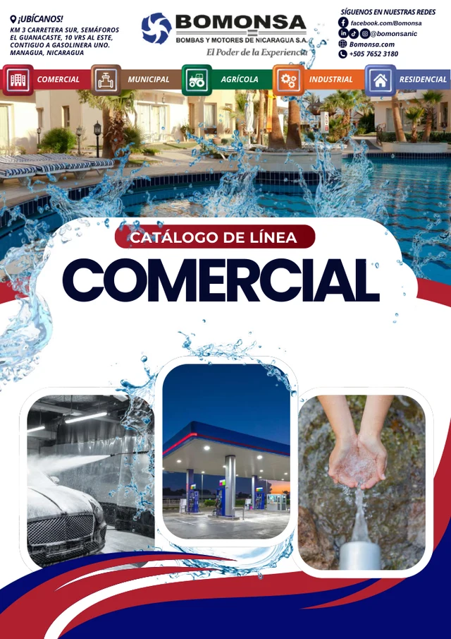 Portada del catálogo BOMONSA Línea Residencial y Comercial